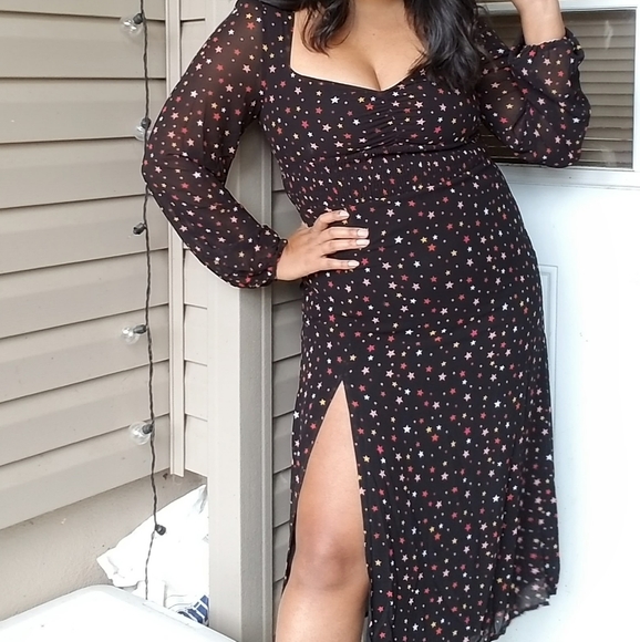 LAST ONE | ALL THE STARS BLACK MIDI DRESS - Picture 3 of 9